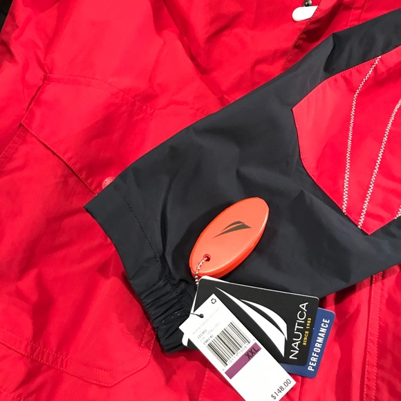 Nautica Mens Water-Resistant Sailing Jacket, Sz XXL, Red/Navy, NWT - Picture 4 of 6